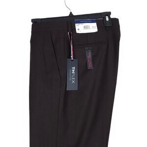 Tommy Hilfiger Men's Modern-Fit Stretch 100% Wool Suit Pant Dark Brown 34x32 NWT